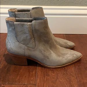 Silver Booties with Small Heel